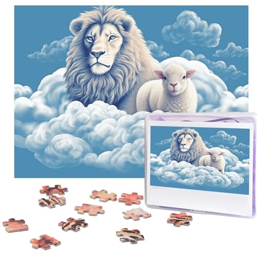 500 Teile Personalisierte Puzzle für Erwachsene, Lamm mit Löwe in Wolken, Foto Puzzle, Holzpuzzle, Klassisches Puzzle für Familie, Hochzeit, Geburtstag 500 Teile Personalisierte Puzzle für Erwachsene, Lamm mit Löwe in Wolken, Foto Puzzle, Holzpuzzle, Klassisches Puzzle für Familie, Hochzeit, Geburtstag von DJUETRUI