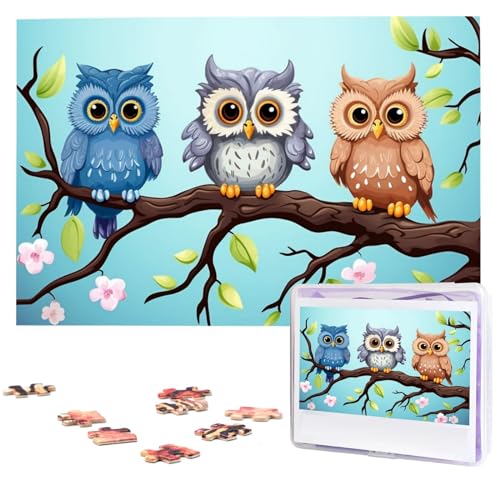 DJUETRUI 1000-teiliges Puzzle, personalisierbar, für Erwachsene, Eulen auf einem Ast, personalisiertes Fotopuzzle, Holzpuzzle, klassisches Puzzle für Geburtstags- und Hochzeitsgeschenke DJUETRUI 1000-teiliges Puzzle, personalisierbar, für Erwachsene, Eulen auf einem Ast, personalisiertes Fotopuzzle, Holzpuzzle, klassisches Puzzle für Geburtstags- und Hochzeitsgeschenke von DJUETRUI