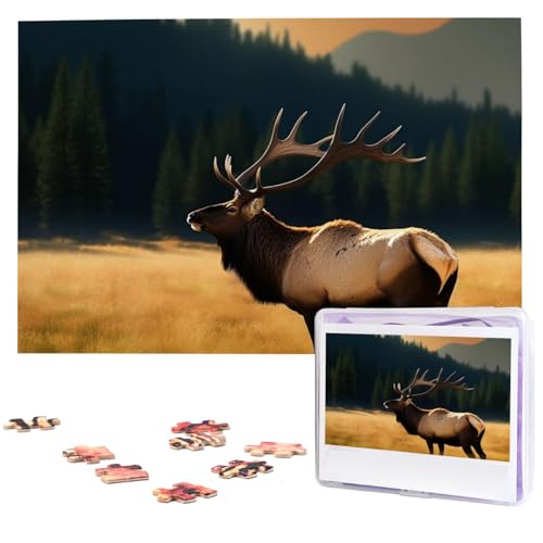 DJUETRUI Puzzle 1000 Teile für Erwachsene, personalisiertes Elch auf der Wiese, personalisierte Fotopuzzle, Holzpuzzle, klassisches Puzzle für Geschenke DJUETRUI Puzzle 1000 Teile für Erwachsene, personalisiertes Elch auf der Wiese, personalisierte Fotopuzzle, Holzpuzzle, klassisches Puzzle für Geschenke von DJUETRUI