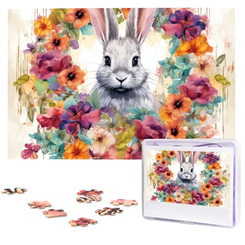 Puzzle, 1000 Teile, personalisiertes Puzzle für Erwachsene, Aquarell, Kaninchen und Blumen, Bilderpuzzle, individuelle Puzzles aus Fotos, Holzpuzzle, klassisches Puzzle für Familie, Hochzeit Puzzle, 1000 Teile, personalisiertes Puzzle für Erwachsene, Aquarell, Kaninchen und Blumen, Bilderpuzzle, individuelle Puzzles aus Fotos, Holzpuzzle, klassisches Puzzle für Familie, Hochzeit von DJUETRUI