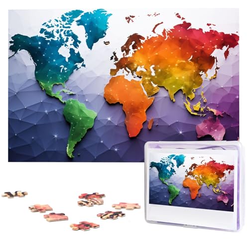 Puzzle, 1000 Teile, personalisiertes Puzzle für Erwachsene, Farbweltkarte, Bildpuzzle, individuelle Puzzles aus Fotos, Holzpuzzle, klassisches Puzzle für Familie, Hochzeit, Geburtstag, Geschenke Puzzle, 1000 Teile, personalisiertes Puzzle für Erwachsene, Farbweltkarte, Bildpuzzle, individuelle Puzzles aus Fotos, Holzpuzzle, klassisches Puzzle für Familie, Hochzeit, Geburtstag, Geschenke von DJUETRUI