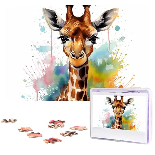 Puzzle, 1000 Teile, personalisiertes Puzzle für Erwachsene, niedliche Giraffe, Aquarellbild, Puzzle, individuelle Puzzles aus Fotos, Holzpuzzle, klassisches Puzzle für Familie, Hochzeit, Geburtstag Puzzle, 1000 Teile, personalisiertes Puzzle für Erwachsene, niedliche Giraffe, Aquarellbild, Puzzle, individuelle Puzzles aus Fotos, Holzpuzzle, klassisches Puzzle für Familie, Hochzeit, Geburtstag von DJUETRUI