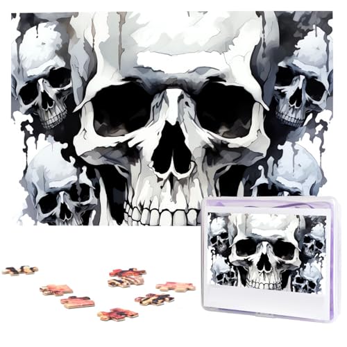 Puzzle, 1000 Teile, personalisiertes Puzzle für Erwachsene, weißer und grauer Totenkopf-Grafik, Bilderpuzzle, benutzerdefinierte Puzzles aus Fotos, Holzpuzzle, klassisches Puzzle für Familie, Hochzeit Puzzle, 1000 Teile, personalisiertes Puzzle für Erwachsene, weißer und grauer Totenkopf-Grafik, Bilderpuzzle, benutzerdefinierte Puzzles aus Fotos, Holzpuzzle, klassisches Puzzle für Familie, Hochzeit von DJUETRUI