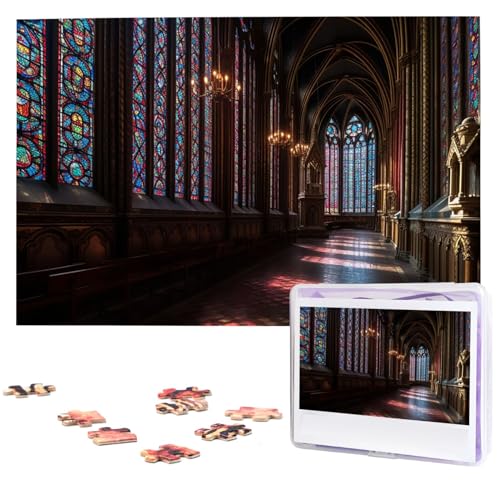 Puzzle 1000 Teile Personalisiertes Puzzle für Erwachsene Buntglas-Bilderpuzzle Benutzerdefinierte Puzzles aus Fotos Holzpuzzle Klassisches Puzzle für Familie Hochzeit Geburtstag Valentinstag Geschenke von DJUETRUI