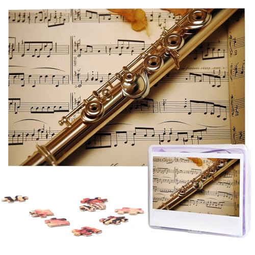 Puzzle 1000 Teile Personalisiertes Puzzle für Erwachsene Flöte Musik Bild Puzzle Benutzerdefinierte Puzzles aus Fotos Holzpuzzle Klassisches Puzzle für Familie Hochzeit Geburtstag Geschenke von DJUETRUI