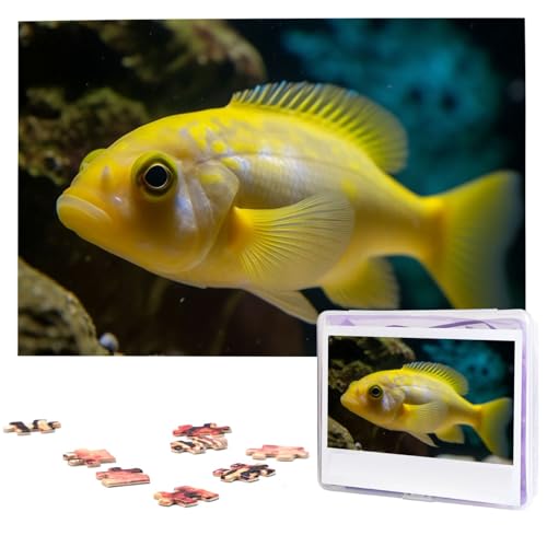 Puzzle 1000 Teile Personalisiertes Puzzle für Erwachsene Gelber Fisch Bilderpuzzle Benutzerdefinierte Puzzles aus Fotos Holzpuzzle Klassisches Puzzle für Familie Hochzeit Geburtstag Valentinstag von DJUETRUI