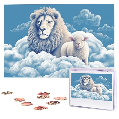 Puzzle 1000 Teile Personalisiertes Puzzle für Erwachsene Lamm mit einem Löwen auf den Wolken Bilderpuzzle Benutzerdefinierte Puzzles aus Fotos Holzpuzzle Klassisches Puzzle für Familie Hochzeit Puzzle 1000 Teile Personalisiertes Puzzle für Erwachsene Lamm mit einem Löwen auf den Wolken Bilderpuzzle Benutzerdefinierte Puzzles aus Fotos Holzpuzzle Klassisches Puzzle für Familie Hochzeit von DJUETRUI