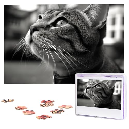 Puzzle 1000 Teile Personalisiertes Puzzle für Erwachsene Schwarz-Weiß-Foto der Katze Bilderpuzzle Benutzerdefinierte Puzzles aus Fotos Holzpuzzle Klassisches Puzzle für Familie Hochzeit Puzzle 1000 Teile Personalisiertes Puzzle für Erwachsene Schwarz-Weiß-Foto der Katze Bilderpuzzle Benutzerdefinierte Puzzles aus Fotos Holzpuzzle Klassisches Puzzle für Familie Hochzeit von DJUETRUI
