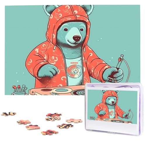 Puzzle 1000 Teile für Erwachsene, Bär, der gerne Musik macht, Fotopuzzle, Holzpuzzle, klassisches Puzzle für Geburtstagsgeschenke Puzzle 1000 Teile für Erwachsene, Bär, der gerne Musik macht, Fotopuzzle, Holzpuzzle, klassisches Puzzle für Geburtstagsgeschenke von DJUETRUI