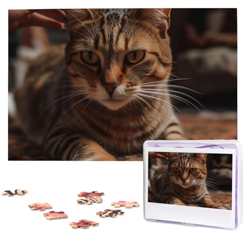Puzzle 1000 Teile für Erwachsene, personalisierte Puzzles einer liegenden Katze, personalisierte Fotopuzzle, Holzpuzzle, klassisches Puzzle für Geburtstagsgeschenke und Puzzle 1000 Teile für Erwachsene, personalisierte Puzzles einer liegenden Katze, personalisierte Fotopuzzle, Holzpuzzle, klassisches Puzzle für Geburtstagsgeschenke und von DJUETRUI