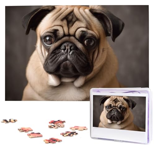 Puzzle 1000 Teile für Erwachsene, personalisiertes Tierpuzzle, Mops Hund, personalisierte Fotopuzzle, Holzpuzzle, klassisches Puzzle für Geschenke Puzzle 1000 Teile für Erwachsene, personalisiertes Tierpuzzle, Mops Hund, personalisierte Fotopuzzle, Holzpuzzle, klassisches Puzzle für Geschenke von DJUETRUI