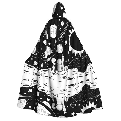 Astronautenumhang mit Kapuze, Halloween-Kostüm, Cosplay, langer Umhang, Verkleidung für Rollenspiele (150 cm) von DJnni