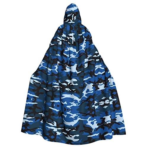 Blaues Camouflage-Kostüm, für Damen, Herren, Cosplay, langer Umhang, Verkleidung für Rollenspiele (147 cm) von DJnni