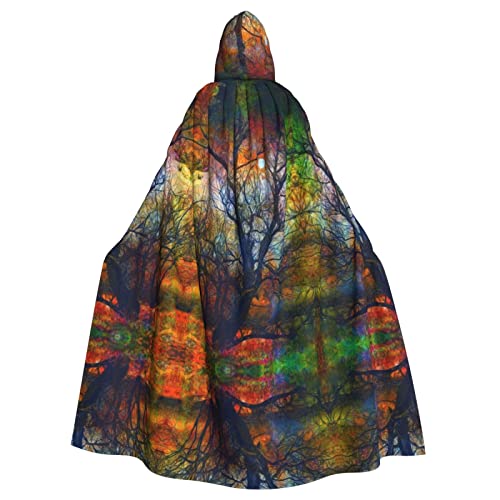 Colorful Life Trees Halloween-Kostüm, für Damen und Herren, Cosplay, langer Umhang, Verkleidung für Rollenspiele, 147 cm von DJnni