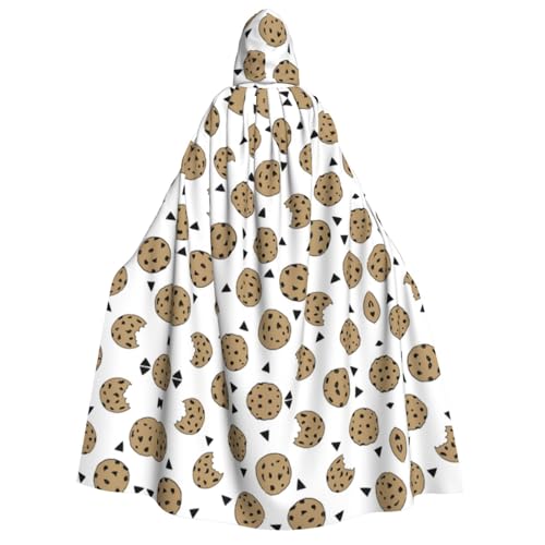 Cookies Kapuzenumhang für Erwachsene, Halloween-Kostüme, Cosplay, langer Umhang, für Rollenspiele (150 cm) von DJnni