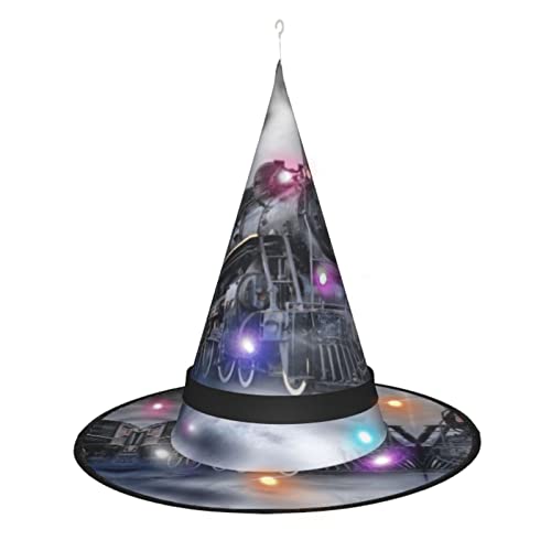 DJnni Dampfzug Wolken Hexe Spitzhut Krempe Faltbare Krempe Cosplay Halloween Party Maskerade Kostüm Zubehör DJnni Dampfzug Wolken Hexe Spitzhut Krempe Faltbare Krempe Cosplay Halloween Party Maskerade Kostüm Zubehör von DJnni