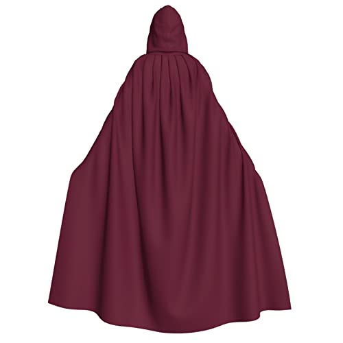 Kapuzenumhang für Erwachsene, Halloween-Kostüme, Cosplay, langer Umhang, für Rollenspiele, Weinrot (150 cm) von DJnni