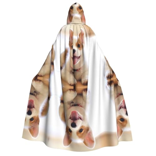 Kapuzenumhang für Hunde und Erwachsene, Halloween-Kostüme, Cosplay, langer Umhang, Verkleidung für Rollenspiele (150 cm) von DJnni
