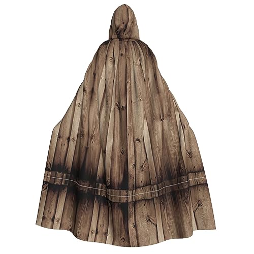 Kapuzenumhang mit Holzmaserung, für Erwachsene, Halloween-Kostüme, Cosplay, langer Umhang, Verkleidung für Rollenspiele (150 cm) von DJnni
