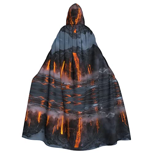 Kilauea Volcano Halloween-Kostüm, für Damen und Herren, Cosplay, langer Umhang, Verkleidung für Rollenspiele (147 cm) von DJnni