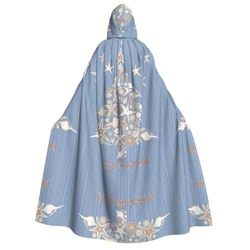 Muschel-Umhang mit Kapuze, für Erwachsene, Halloween-Kostüme, Cosplay, langer Umhang für Rollenspiele (150 cm) von DJnni