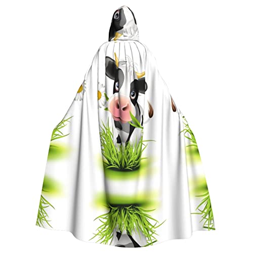 Niedliche Kuh-Halloween-Kostüme, für Damen und Herren, Cosplay, langer Umhang, Verkleidung für Rollenspiele (147 cm) von DJnni