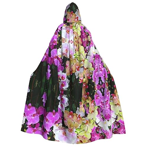 Orchideen-Umhang mit Kapuze, Halloween-Kostüme, Cosplay, langer Umhang, Verkleidung für Rollenspiele (150 cm) von DJnni