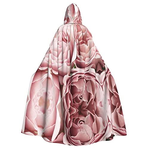 Pinke Rosen, Halloween-Kostüm, für Damen und Herren, Cosplay, langer Umhang, Verkleidung für Rollenspiele (147 cm) von DJnni