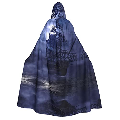 Piratenboot-Umhang mit Kapuze, für Erwachsene, Halloween-Kostüme, Cosplay, langer Umhang, für Rollenspiele (150 cm) von DJnni