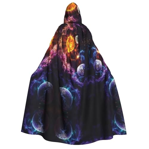 Planet Kapuzenumhang für Erwachsene, Halloween-Kostüme, Cosplay, langer Umhang, Verkleidung für Rollenspiele (150 cm) von DJnni