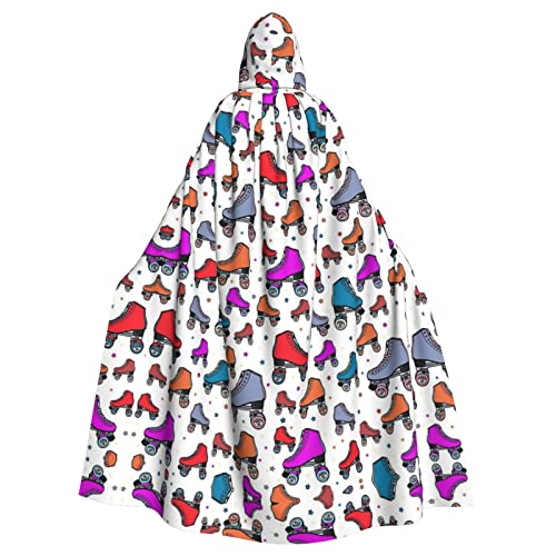 Rollschuhe, buntes Halloween-Kostüm, für Damen und Herren, Cosplay, langer Umhang, Verkleidung für Rollenspiele (147 cm) von DJnni