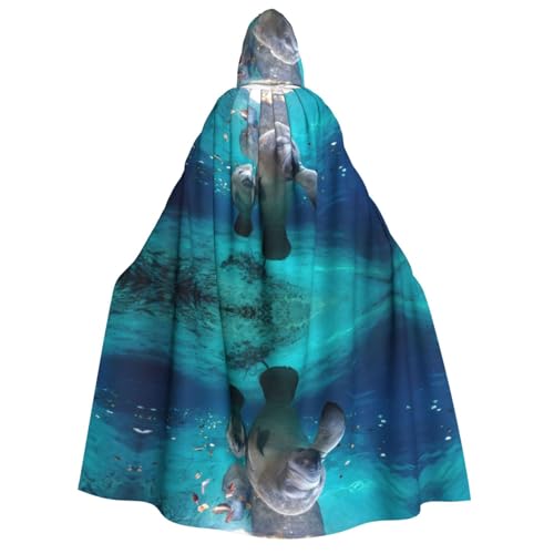 Seekuh mit Kapuze für Erwachsene, Halloween-Kostüme, Cosplay, langer Umhang, Verkleidung für Rollenspiele (150 cm) von DJnni