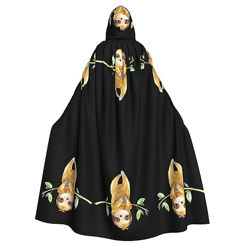 Süßes Faultier-Halloween-Kostüm, für Damen und Herren, Cosplay, langer Umhang, Verkleidung für Rollenspiele (147 cm) von DJnni
