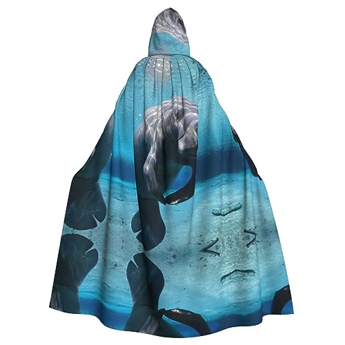 Süßes Meerestier-Halloween-Kostüm, für Damen und Herren, Cosplay, langer Umhang, Verkleidung für Rollenspiele (147 cm) von DJnni