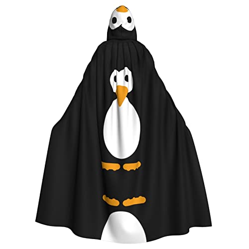 Süßes Pinguin-Halloween-Kostüm, für Damen und Herren, Cosplay, langer Umhang, Verkleidung für Rollenspiele (147 cm) von DJnni
