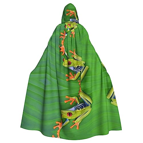 Tier-Kostüm, Frosch-Blätter, Halloween-Kostüm, für Damen und Herren, Cosplay, langer Umhang, Umhang, Verkleidung für Rollenspiele (147 cm) von DJnni