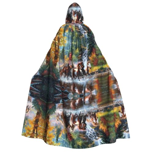 Umhang mit Kapuze für Erwachsene, Halloween-Kostüme, Cosplay, langer Umhang, Verkleidung für Rollenspiele (150 cm) von DJnni