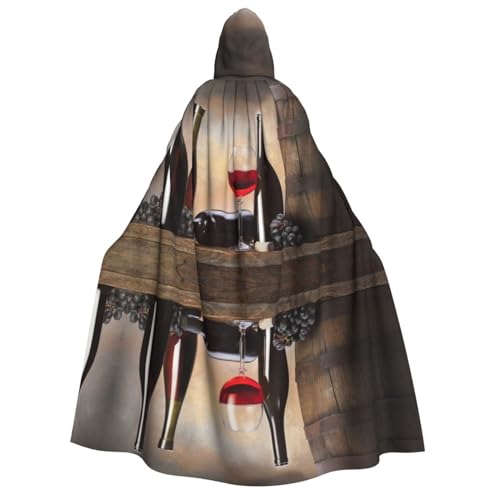 Umhang mit Kapuze für Erwachsene, Halloween-Kostüme, Cosplay, langer Umhang für Rollenspiele (150 cm) von DJnni