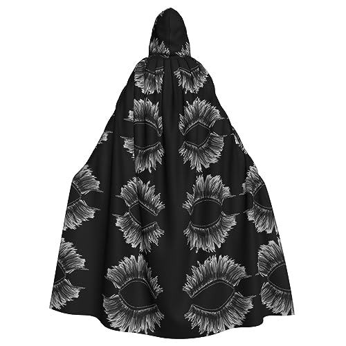 Wimpern-Halloween-Kostüme für Damen und Herren, Cosplay, langer Umhang, Verkleidung für Rollenspiele (147 cm) von DJnni