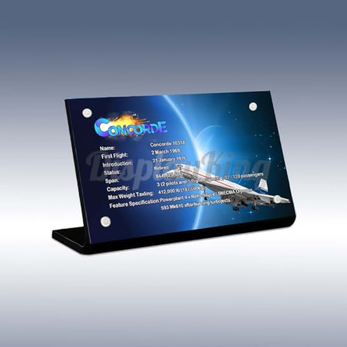 DK DISPLAYKING Acryl-Schild für Concorde 10318 (Model-Set ist Nicht im Lieferumfang enthalten) von DK DISPLAYKING