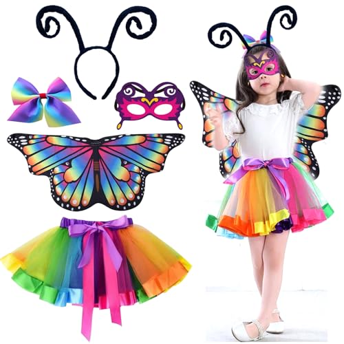 DKDDSSS 5 Stück Schmetterlingsflügel für Kinder, Schmetterling Kostüm, Flügel Kostüm für Halloween DKDDSSS 5 Stück Schmetterlingsflügel für Kinder, Schmetterling Kostüm, Flügel Kostüm für Halloween von DKDDSSS