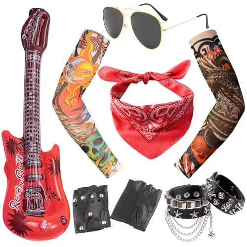 DKDDSSS 9Stücke Punker Kostüm Punk Kostüm, Rocker Kostüm Herren, Rockstar Kostüm Kinder, Verkleidungen Rock Zubehör, Disco Kostüm Herren Party Kostüm Männer für Männer Frauen Punk Rocker Party Cosplay DKDDSSS 9Stücke Punker Kostüm Punk Kostüm, Rocker Kostüm Herren, Rockstar Kostüm Kinder, Verkleidungen Rock Zubehör, Disco Kostüm Herren Party Kostüm Männer für Männer Frauen Punk Rocker Party Cosplay von DKDDSSS