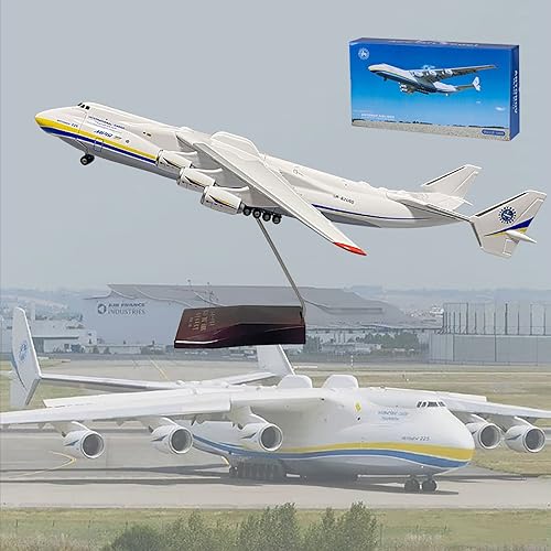 DKHOUN 16,5 Zoll 1: 200 Maßstab Modell Jet Modelle Flugzeug ANTONOV AN-225 Flugzeug Modell Diecast Transport Flugzeug Modell für Sammlung oder Geschenk Ornament von DKHOUN