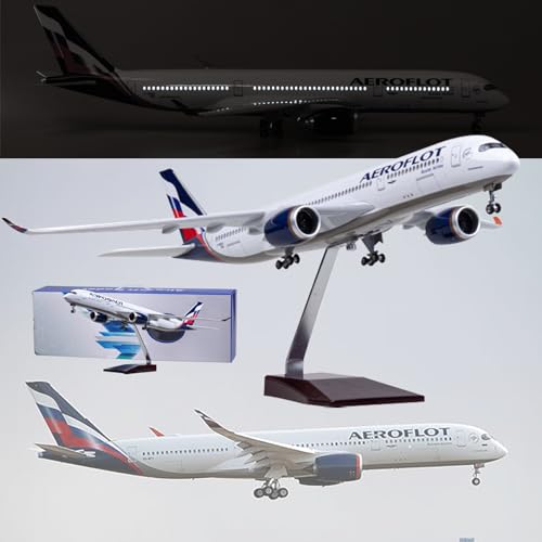 DKHOUN 18,5" 1: 135 Maßstab Modell Jet Modelle Flugzeug Russische A350-900 Flugzeug Modell Diecast Collectibles Harz Flugzeug Modell für Sammlung oder Geschenk,Upgraded von DKHOUN