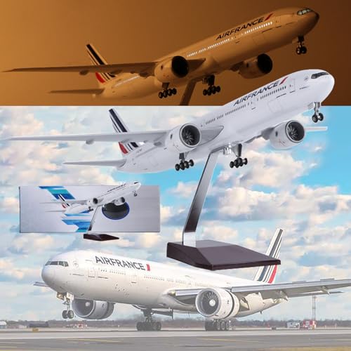 DKHOUN 18,5" 1: 158 Maßstab Modell Jet Modelle Flugzeug Air France B777 Flugzeug Modell Diecast Collectibles Harz Flugzeug Modell für Sammlung oder Geschenk,Upgraded von DKHOUN