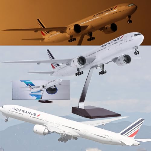 DKHOUN 18,5" 1: 158 Maßstab Modell Jet Modelle Flugzeug Air France B777 Flugzeug Modell Diecast Collectibles Harz Flugzeug Modell für Sammlung oder Geschenk,Upgraded von DKHOUN