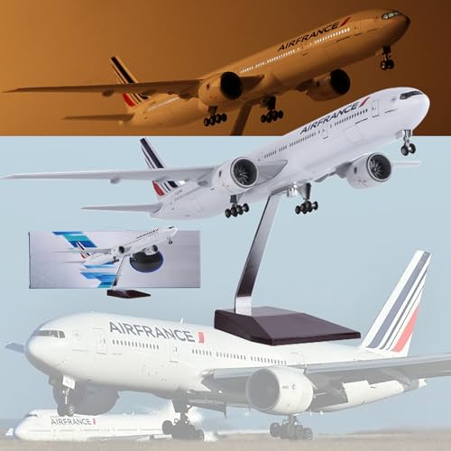 DKHOUN 18,5" 1: 158 Maßstab Modell Jet Modelle Flugzeug Air France B777 Flugzeug Modell Diecast Collectibles Harz Flugzeug Modell für Sammlung oder Geschenk,Upgraded von DKHOUN