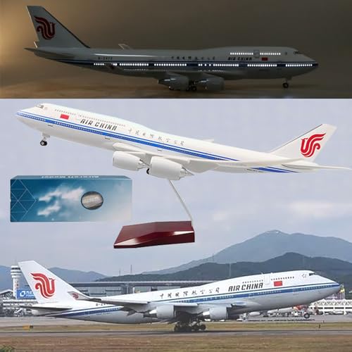 DKHOUN 18.1" 1: 150 Skala Modell Jet Modelle Flugzeug China B747 Flugzeug Modell Diecast Collectibles Harz Flugzeug Modell für Sammlung oder Geschenk,Upgraded von DKHOUN