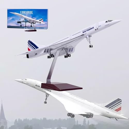 DKHOUN 19,6" 1/125 Modell Jet Modelle Flugzeug Air France Concorde Flugzeug Modell Diecast Collectibles Harz Flugzeug Modell für Sammlung oder Geschenk,Ordinary Air France von DKHOUN