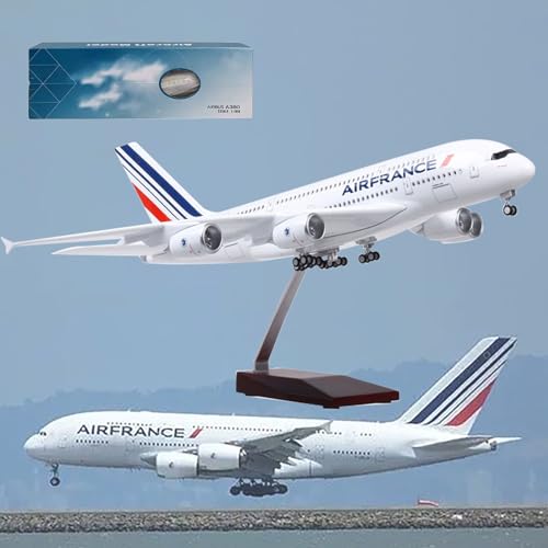 DKHOUN Flugzeugmodell, 18,5 Zoll, Maßstab 1:150, Jet-Modelle, Flugzeug, Air France A380, Flugzeugmodell, Druckguss-Sammlerstücke, Kunstharz-Flugzeugmodell for Sammeln oder Verschenken von DKHOUN